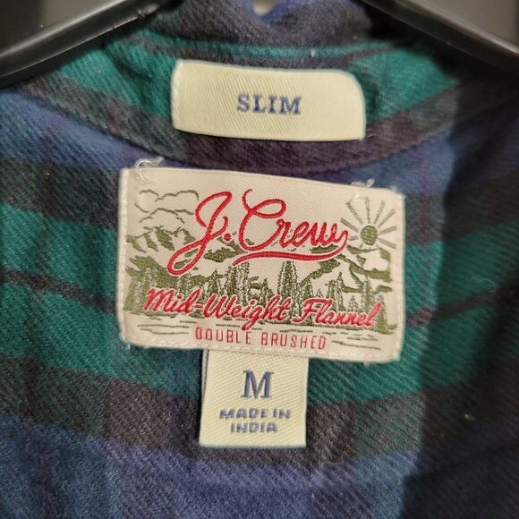 J. Crew Mid-Weight Flannel Double Brushed Slim Button Up Long Sleeve Shacket Med - Picture 7 of 9